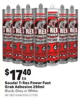 Mitre 10 Soudal T-Rex Power Fast Grab Adhesive offer