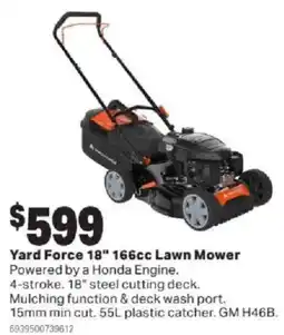 Mitre 10 Yard Force 18" 166cc Lawn Mower offer