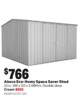 Mitre 10 Absco Eco-Nomy Space Saver Shed offer