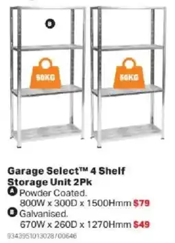 Mitre 10 Garage Select™ 4 Shelf Storage Unit offer