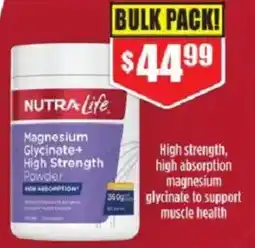 Chemist Warehouse NUTRA Life Magnesium Glycinate+ High Strength Powder offer