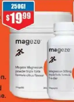 Chemist Warehouse Mageze Magnesium Powder Triple Forte Cirtus offer