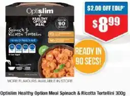 Chemist Warehouse Optislim Healthy Option Meal Spinach & Ricotta Tortellini offer