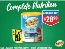 Chemist Warehouse Sustagen hospital active + fibre chocolate offer