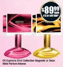 Chemist Warehouse CK Euphoria Elixir Collection Magnetic or Solar Parfum Intense offer