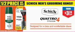 Chemist Warehouse Schick Men's Grooming Range offer