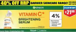 Chemist Warehouse Garnier Vitamin C Brightening Serum offer