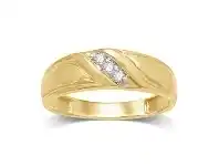 Bevilles Jewellery 9ct Yellow Gold 0.10ct Diamond Mens Ring - V offer