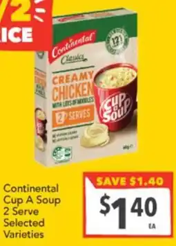 Supa Valu Continental Cup A Soup 2 Serve offer
