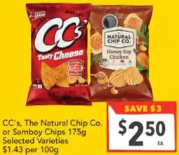 Supa Valu CC's, The Natural Chip Co. or Samboy Chips offer
