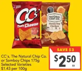 Supa Valu CC's, The Natural Chip Co. or Samboy Chips offer