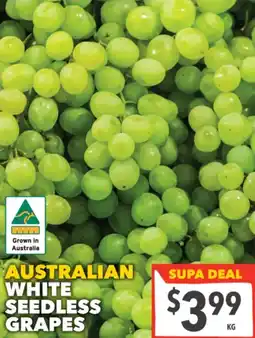Supa Valu White seedless grapes offer