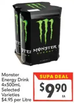 Supa Valu Monster Energy Drink offer