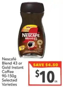 Supa Valu Nescafé Blend 43 or Gold Instant Coffee offer