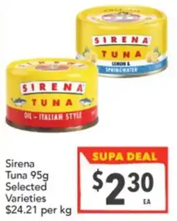 Supa Valu Sirena Tuna offer
