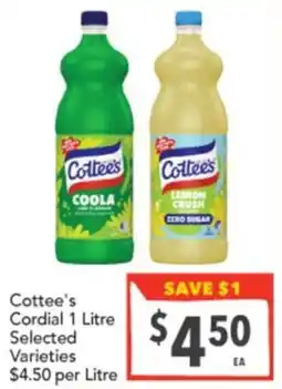 Supa Valu Cottee's Cordial offer