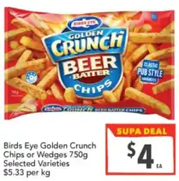 Supa Valu Golden Crunch Chips or Wedges offer