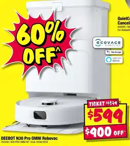 JB Hi-Fi DEEBOT N30 Pro OMNI Robovac offer