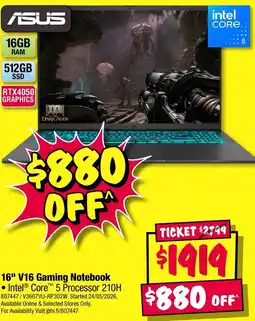 JB Hi-Fi 16" V16 Gaming Notebook offer