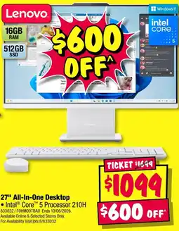 JB Hi-Fi 27" All-In-One Desktop offer
