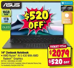 JB Hi-Fi 14" Zenbook Notebook offer