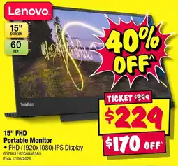JB Hi-Fi 15" FHD Portable Monitor offer