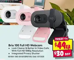 JB Hi-Fi Brio 100 Full HD Webcam offer