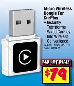 JB Hi-Fi Micro Wireless Dongle For CarPlay offer