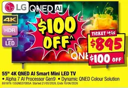 JB Hi-Fi 55" 4K QNED Al Smart Mini LED TV offer