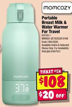 JB Hi-Fi Portable Breast Milk & Water Warmer For Travel offer