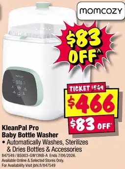 JB Hi-Fi KleanPal Pro Baby Bottle Washer offer