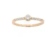 Bevilles Jewellery Sterling Silver Rose Plated Cubic Zirconia Stackable Ring - Q offer