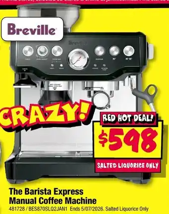 JB Hi-Fi The Barista Express Manual Coffee Machine offer
