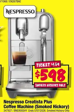 JB Hi-Fi Nespresso Creatista Plus Coffee Machine offer