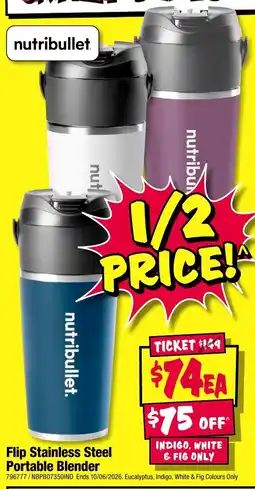 JB Hi-Fi Flip Stainless Steel Portable Blender offer