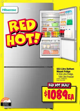 JB Hi-Fi 503 Litre Bottom Mount Fridge offer
