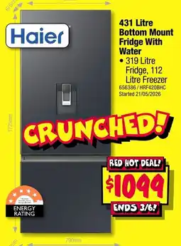 JB Hi-Fi 431 Litre Bottom Mount Fridge With Water offer