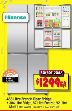 JB Hi-Fi 483 Litre French Door Fridge offer
