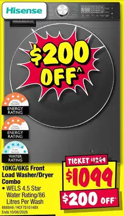 JB Hi-Fi 10KG/6KG Front Load Washer/Dryer Combo offer