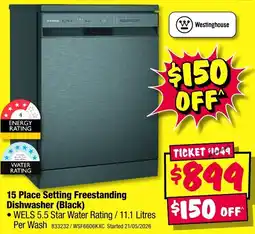 JB Hi-Fi 15 Place Setting Freestanding Dishwasher offer