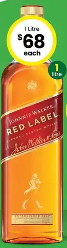 The Bottle O Johnnie walker red label blended scotch whisky offer