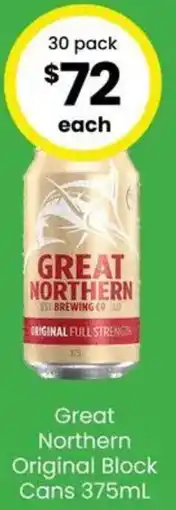 The Bottle O Great Northern Original Block Cans offer