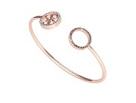 Bevilles Jewellery Guess Equilibre Rose Gold Plated Circle & Pave 4G Bangle offer