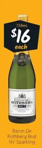 Cellarbrations Baron De Rothberg Brut NV Sparkling offer