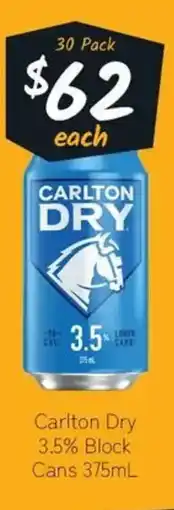 Cellarbrations Carlton Dry 3.5% Block Cans offer
