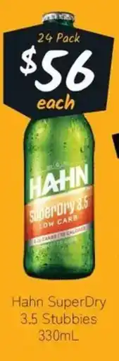 Cellarbrations Hahn SuperDry 3.5 Stubbies offer