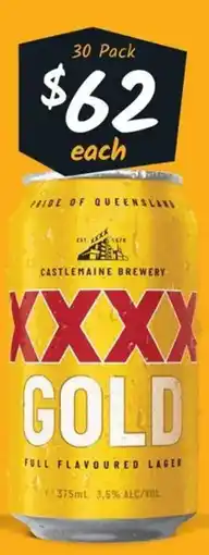 Cellarbrations XXXX Gold Block Cans offer