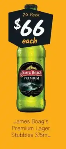 Cellarbrations James Boag's Premium Lager Stubbies offer