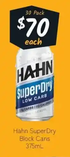 Cellarbrations Hahn SuperDry Block Cans offer