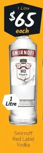 Cellarbrations Smirnoff red label vodka offer